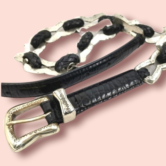 Brighton Vtg Women's Medium Silver Tone Bow Belt - Picture 1 of 13